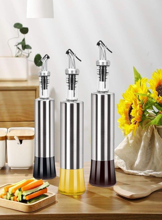 باسكيتي وعاء زجاجي للزيت والخل من باسكتي، مناسب لطاولة الطعام والمطبخ المنزلي، موزع زيت من الفولاذ المقاوم للصدأ (عبوة من قطعتين - 500 مل) - Image 5